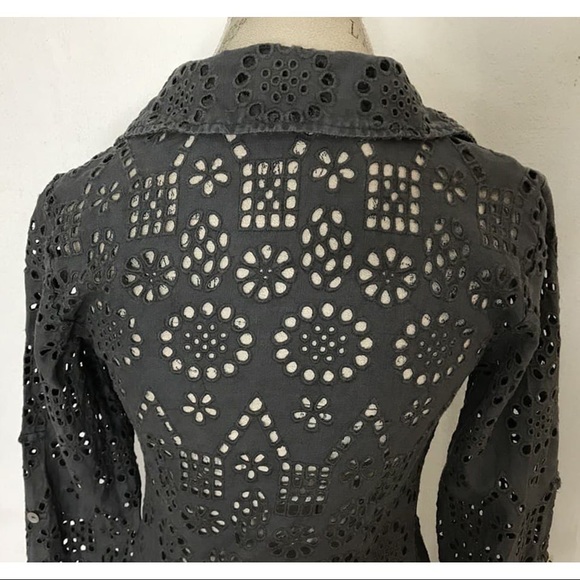 🌸 Anthropologie Gray Buttoned Down Dress By Spiegel Size 6 - Picture 10 of 11